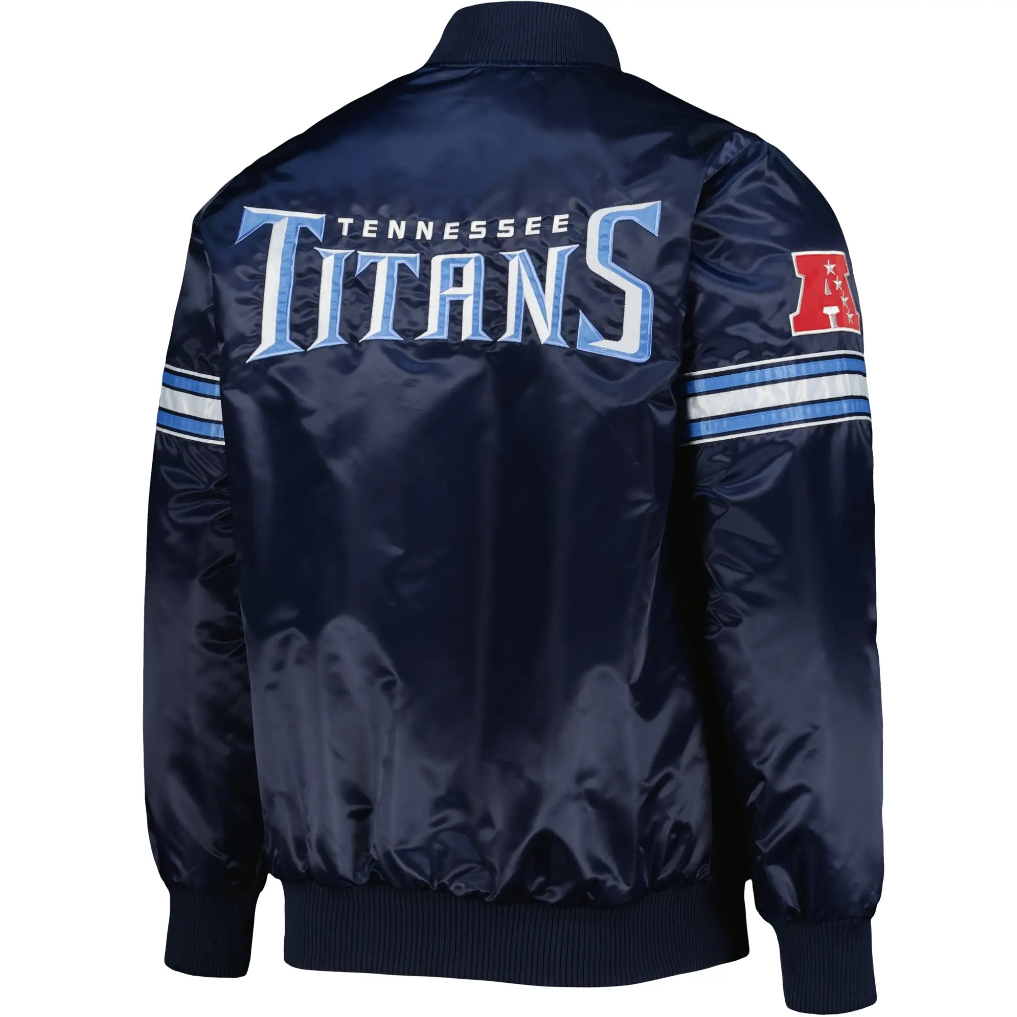 Tennessee Titans The Power Forward Team Players Satin Varsity Navy Jacket - Image 2