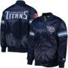 Tennessee Titans The Power Forward Team Players Satin Varsity Navy Jacket - Image 3
