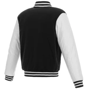 Alternative view of Washington Commanders Black & White Two Tone Wool & Leather Varsity Jacket