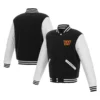 Washington Commanders Black & White Two Tone Wool & Leather Varsity Jacket - Image 3