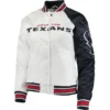 Houston Texans Starter Hometown Satin Varsity Jacket White & Navy