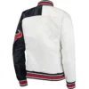 Houston Texans Starter Hometown Satin Varsity Jacket White & Navy - Image 3