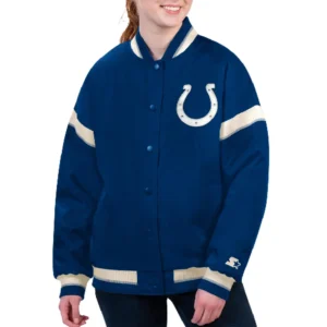 Women's Indianapolis Colts Starter Tournament Satin Varsity Jacket