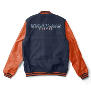 Denver broncos letterman wool leather varsity jacket 1 1