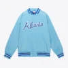 Atlanta Braves Lightweight Raglan Sky Blue Satin Varsity Jacket