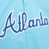 Atlanta Braves Lightweight Raglan Sky Blue Satin Varsity Jacket - Image 3