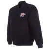 Oklahoma City Thunder Reversible Patches Logo Full Wool One Color Varsity Jacket