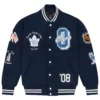 Toronto Maple Leafs OVO Navy Full-Snap Varsity Jacket
