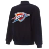 Oklahoma City Thunder Reversible Patches Logo Full Wool One Color Varsity Jacket - Image 2