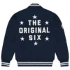 Alternative view of Toronto Maple Leafs OVO Navy Full-Snap Varsity Jacket