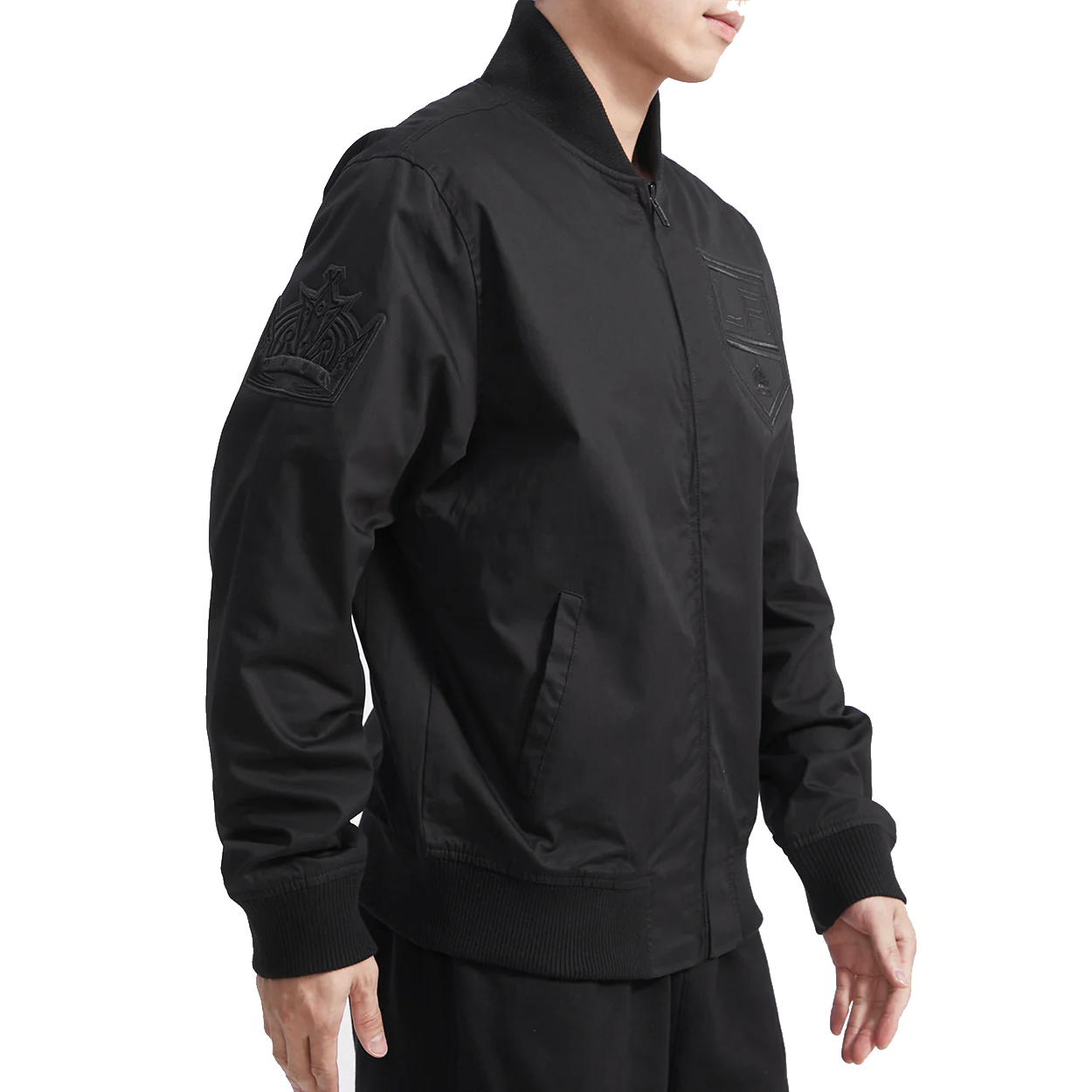 Los Angeles Kings Neutral Satin Varsity Jacket - Image 3