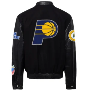 Alternative view of Indiana Pacers Wool & Leather Black Varsity Jacket
