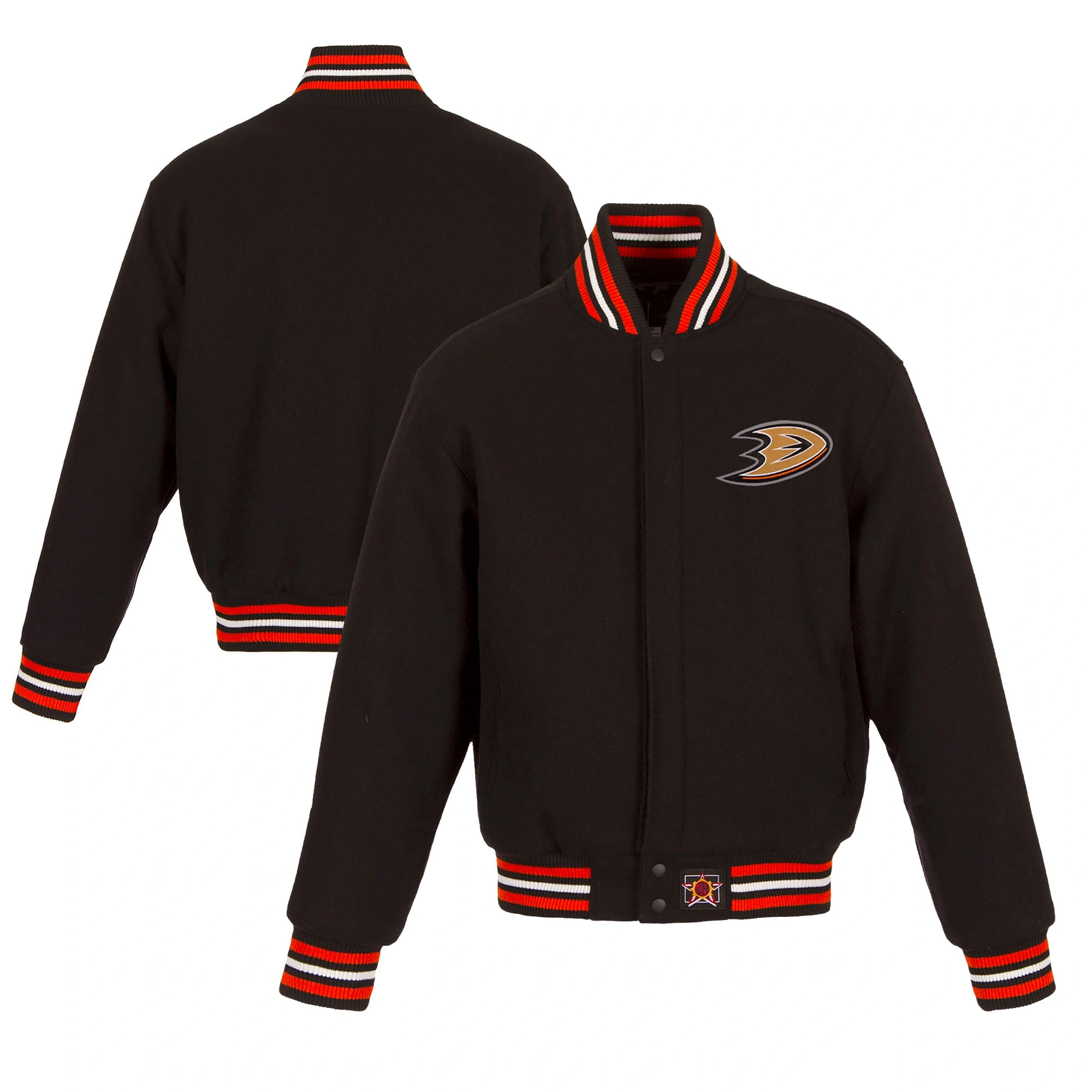 Anaheim Ducks One Color Full Wool Varsity Jacket - Image 4