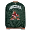 Arizona Coyotes Starter Full-Snap Bomber Satin Varsity Green Jacket - Image 2