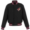 Arizona Coyotes Domestic Black Full Wool One Color Varsity Jacket