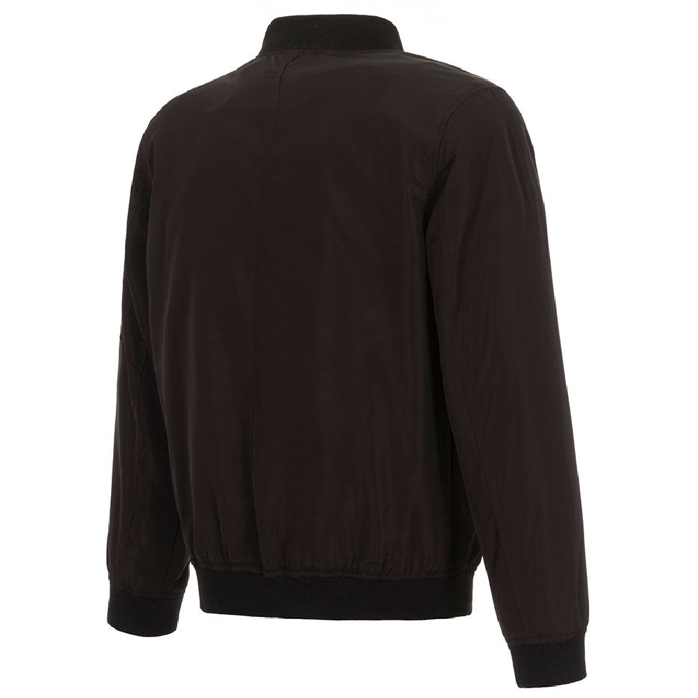 Arizona Coyotes Full-Zip Bomber Black Satin Varsity Jacket - Image 2