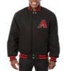 Arizona Diamondbacks Baseball Black Wool Varsity Jacket