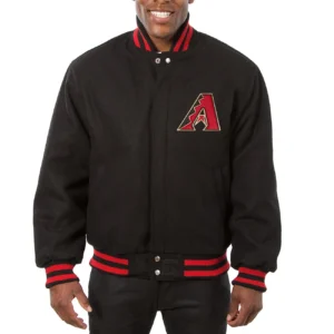 Arizona Diamondbacks Baseball Black Wool Varsity Jacket