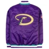 Arizona Diamondbacks Heavyweight Full-Snap Purple Satin Varsity Jacket - Image 2