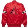 Arizona Diamondbacks The Pick & Roll Classic Red Satin Varsity Jacket - Image 2