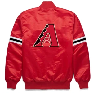 Alternative view of Arizona Diamondbacks The Pick & Roll Classic Red Satin Varsity Jacket