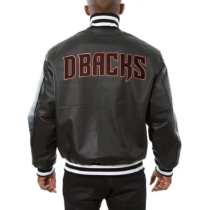 Alternative view of Arizona Diamondbacks Full Leather Black Varsity Jacket