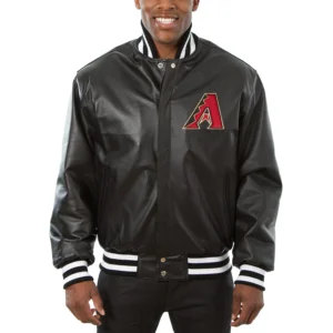 Arizona Diamondbacks G-III Sports Black Leather Varsity Jacket