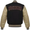 Arizona Diamondbacks Letterman Black/Gold Wool & Leather Varsity Jacket - Image 2