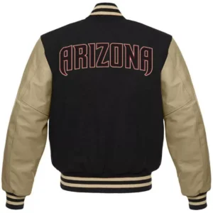 Alternative view of Arizona Diamondbacks Letterman Black/Gold Wool & Leather Varsity Jacket