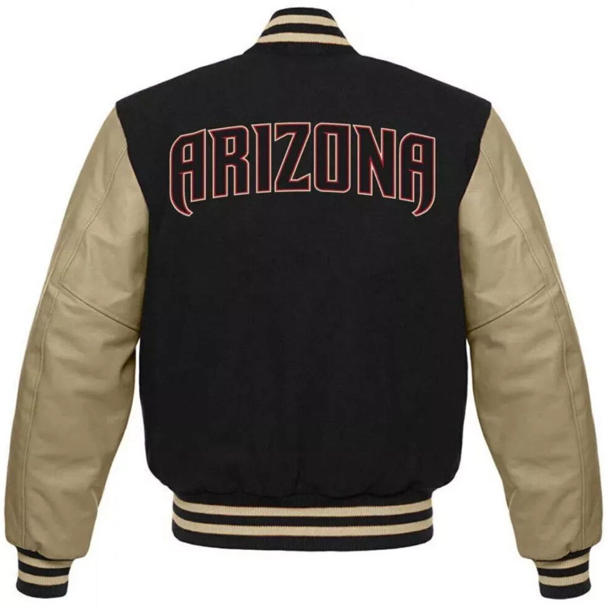 Arizona Diamondbacks Letterman Black/Gold Wool & Leather Varsity Jacket - Image 2