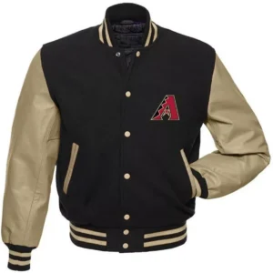 Arizona Diamondbacks Black Wool & Leather Varsity Jacket