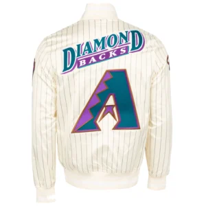 Alternative view of Arizona Diamondbacks Cooperstown Cream Satin Varsity Jacket