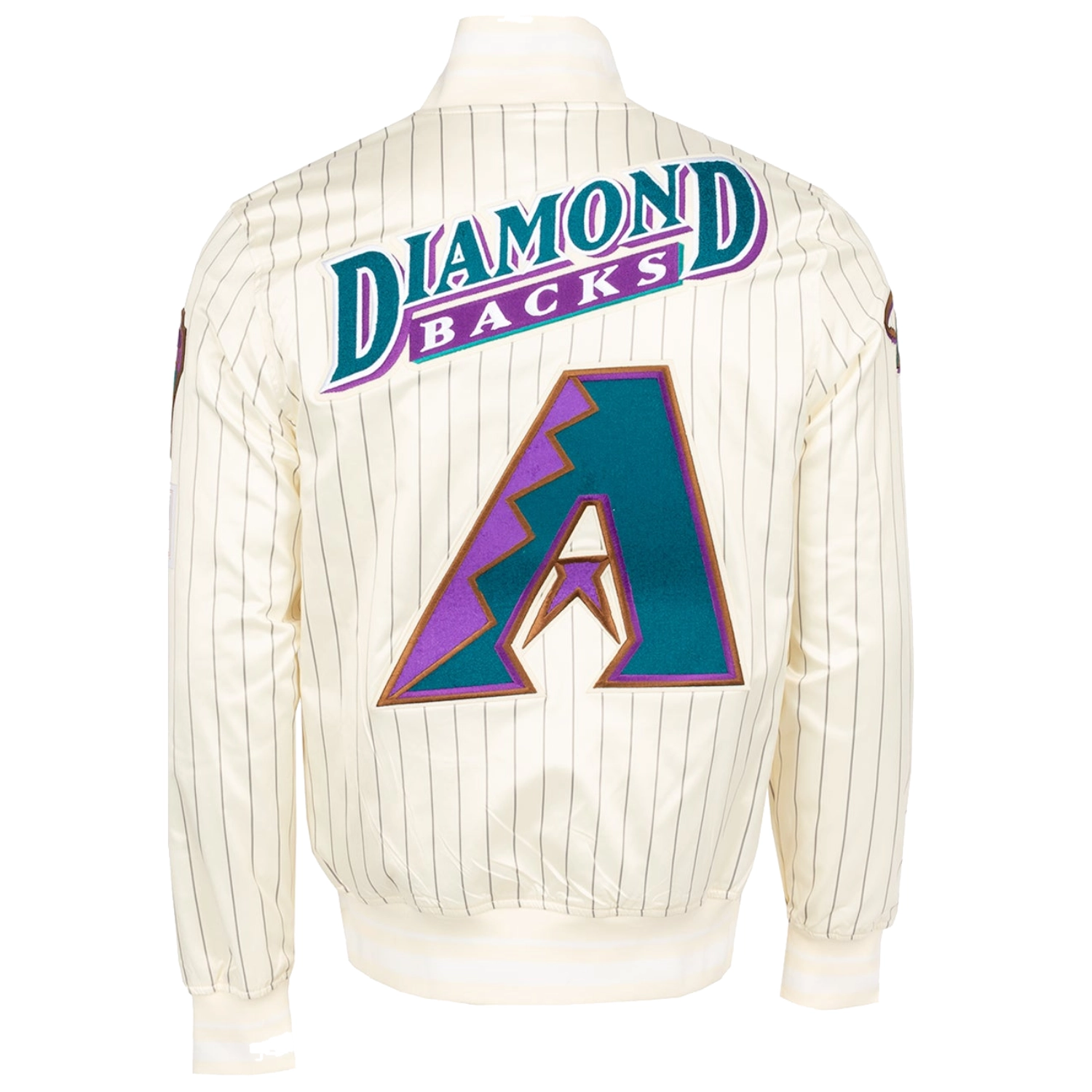 Arizona Diamondbacks Cooperstown Cream Satin Varsity Jacket - Image 2