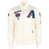 Arizona Diamondbacks Pro Standard Pinstripe Full-Snap Satin Varsity Cream Jacket