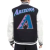 Arizona Diamondbacks Retro Classic Black/White Wool & Leather Varsity Jacket - Image 2