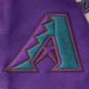 Arizona Diamondbacks Retro Classic Cream/Purple Wool & Leather Varsity Jacket - Image 8