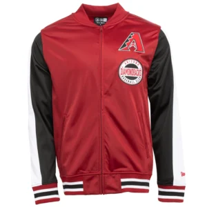 Arizona Diamondbacks Ribbed Knitted Red Polyester Varsity Jacket