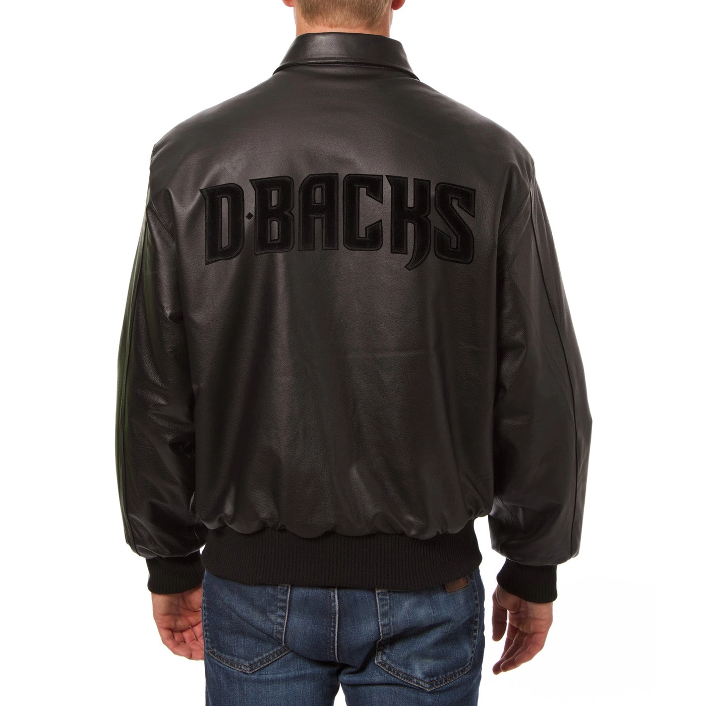 Arizona Diamondbacks Full Leather Black Bomber Jacket - Image 2