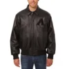 Arizona Diamondbacks Black Leather Bomber Jacket