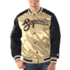 Alternative view of Arizona Diamondbacks Bomber Gold/Black Satin Varsity Jacket