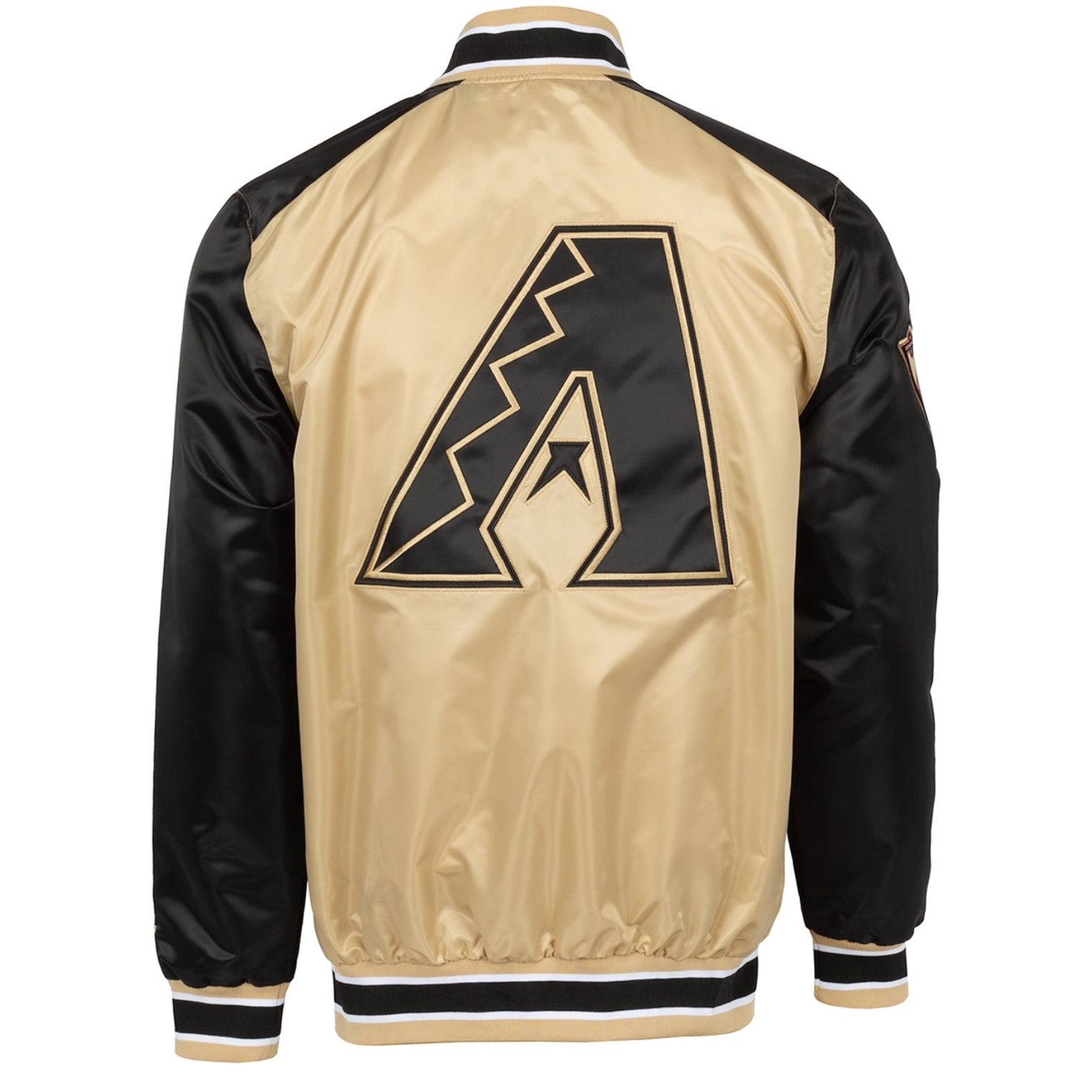 Arizona Diamondbacks Bomber Gold/Black Satin Varsity Jacket - Image 3