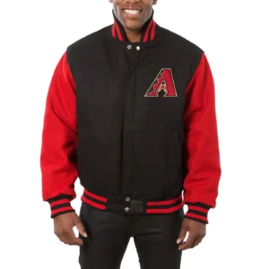 Arizona Diamondbacks Two Tone Black & Red Varsity Jacket