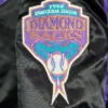 Arizona Diamondbacks Bomber Purple/Black Satin Varsity Jacket - Image 3