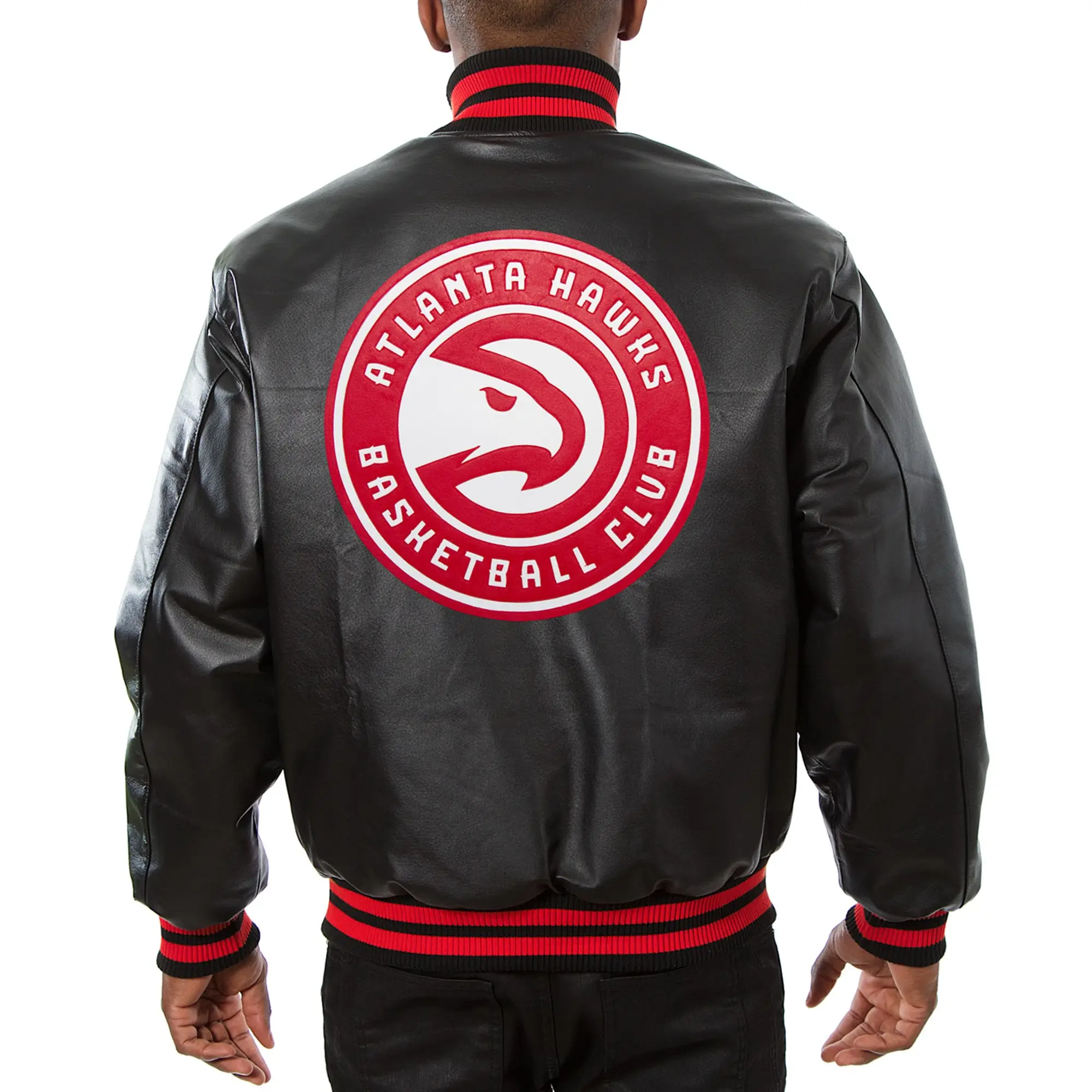 Atlanta Hawks Full Leather Black Varsity Jacket - Image 2