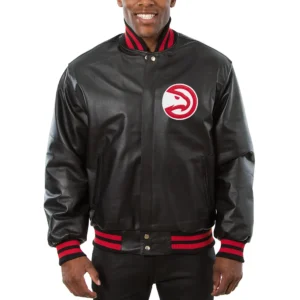Atlanta Hawks Full Leather Black Varsity Jacket