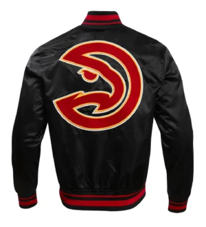 Alternative view of Atlanta Hawks Classic Rib Satin Varsity Jacket