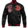 Atlanta Hawks Classic Rib Satin Varsity Jacket