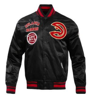 Atlanta Hawks Classic Rib Satin Varsity Jacket
