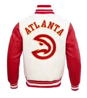 Alternative view of Atlanta Hawks Classic Rib Wool & Leather Varsity Jacket