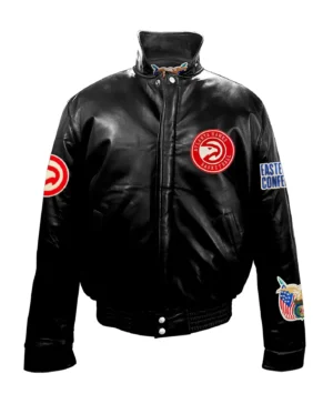 Atlanta Hawks Jeff Hamilton Full Leather Puffer Jacket